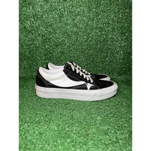 VANS Women Size 5 Old Skool Warp Black White Low Top Casual Shoes Skate Sneakers